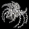 Silver Clear Marquise Rhinestone Floral Side Bridal Wedding Hair Comb 4516