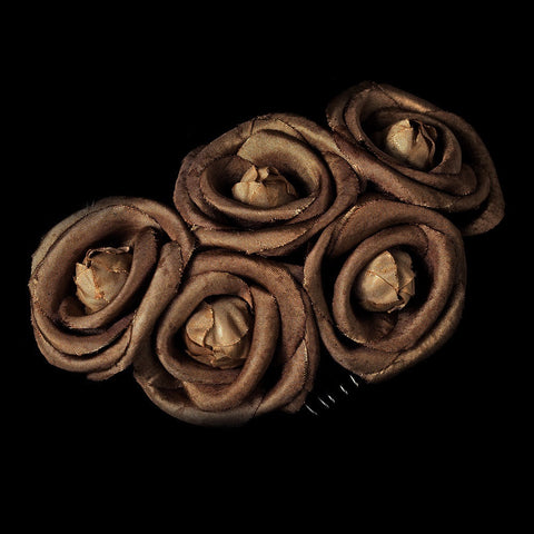 Charming Chocolate Flower Bridal Wedding Hair Comb 4647