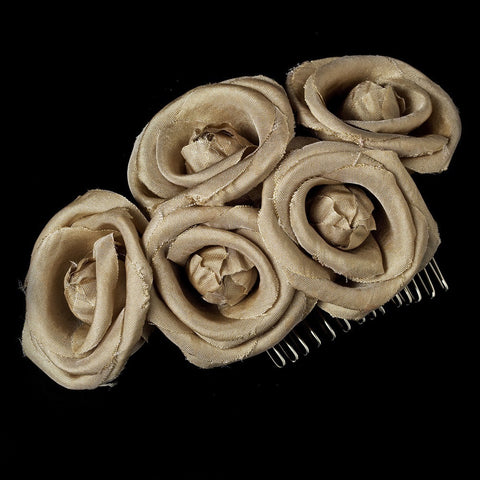 Charming Mocha Flower Bridal Wedding Hair Comb 4647