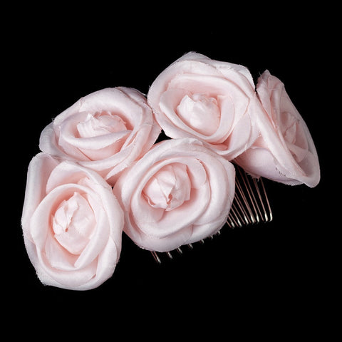 Charming Pink Flower Bridal Wedding Hair Comb 4647