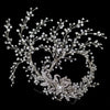 Rhodium Clear Rhinestone Hand Wired Twigs Ribbon Bridal Wedding Hair Comb 4654