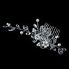 Silver Ivory Pearl & Rhinestone Bridal Wedding Hair Comb 4710
