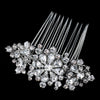 Rhodium Silver Rhinestone Vintage Bridal Wedding Hair Comb 48