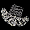 Rhodium Silver Rhinestone Lace Bridal Wedding Hair Comb W/ Freshwater Pearl Accents Bridal Wedding Hair Comb 59