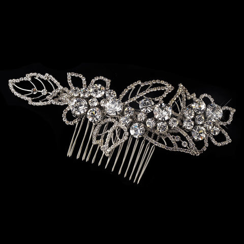 Antique Silver Bridal Wedding Hair Comb 593