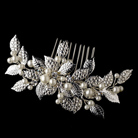 Rhinestone & Pearl Vintage Bridal Wedding Hair Comb 599