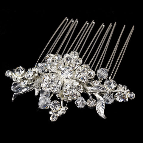 Petite Silver Bridal Wedding Tiara Bridal Wedding Hair Comb w/ Clear Rhinestones & Austrian Crystals 6287