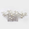 Silver Clear Swarovski Crystal & Rhinestone Floral Bridal Wedding Hair Comb 65