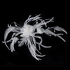 Bridal Wedding Feather Bridal Wedding Hair Piece Accent with Crystals Bridal Wedding Hair Comb 7025 (White or Ivory)