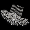 Rhodium Rhinestone Clear or Pearl stones Swirl Bridal Wedding Hair Comb 721 or 722