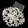 Silver Clear Swarovski Crystal & Rhinestone Side Bridal Wedding Hair Comb 7387
