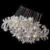 Fabulous Crystal & Pearl Vintage Bridal Wedding Hair Comb 752