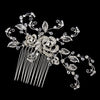 Swarovski Crystal Bead & Rhinestone Bridal Wedding Hair Comb in Antique Silver 754