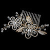 Gold Plated Swarovski Bridal Wedding Hair Comb 7811