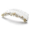 Silver Ivory Pearl and Crystal Bridal Wedding Hair Comb 8001