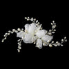 Silver Patten Pearl Rose Bridal Wedding Hair Comb 8110