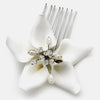 Starfish Orchid Style Bridal Wedding Hair Comb with Crystals Bridal Wedding Hair Comb 8130