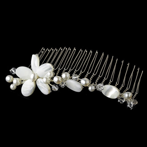 * Pearl & Shell Bridal Wedding Hair Comb 8144