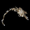 Gold Floral Swarovski Bridal Wedding Hair Comb 8148