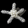 * Crystal & Pearl Starfish Bridal Wedding Hair Comb 8150