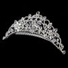 * Floral Silver Clear Swarovski Crystal Bridal Wedding Tiara Bridal Wedding Hair Comb 8252