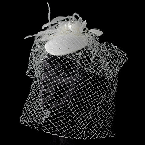 * Vintage Bridal Wedding Hat with Bird Cage Bridal Wedding Veil Bridal Wedding Hair Comb 8306