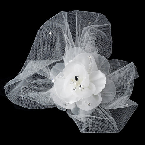 * Elegant Ivory Flower Bridal Wedding Veiling Bridal Wedding Hair Comb with Rhinestone & Pearl Attributes 8389