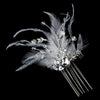* Gorgeous Rhinestone Dazzle Feather Bridal Wedding Hair Comb 8395