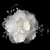 * Delicate White or Ivory Flower Bridal Wedding Hair Comb w/ Swarovski Crystals & Clear Rhinestones 8420