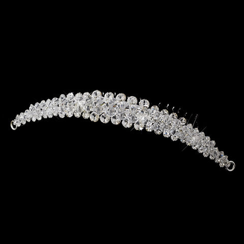 Striking Silver Clear Rhinestone & Swarovski Crystal Bridal Wedding Hair Comb 900