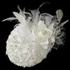 Extraordinary Ivory Flower & Feather Hat Headpiece Bridal Wedding Hair Comb 909