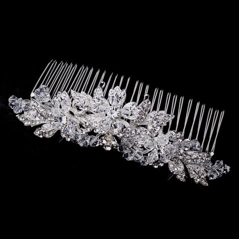 Silver Clear Bridal Wedding Tiara Bridal Wedding Hair Comb Bridal Wedding Hair 914