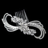 Silver Clear Baguette & Marquise Swirl Cut Rhinestone Design Bridal Wedding Hair Comb 9659
