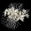 Lovely Ivory Rum Pink Floral Bridal Wedding Hair Comb w/ Freshwater Pearls 9813