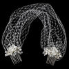 Russian Birdcage Tulle Bridal Wedding Headband Bridal Wedding Veil with Rhinestone & Austrian Crystal Flower Bridal Wedding Hair Combs 9819