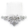 Rhodium Silver Vintage Rhinestone Bridal Wedding Hair Comb 9929