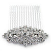 Rhodium Silver Vintage Rhinestone Bridal Wedding Hair Comb 9932