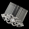 Rhodium Silver Rhinestone Vintage Bridal Wedding Hair Comb 9933