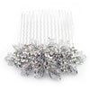Rhodium Silver Rhinestone Vintage Bridal Wedding Hair Comb 9934