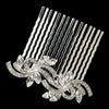 Rhodium Silver Clear Vintage Swirl Bridal Wedding Hair Comb 9937