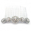 Rhodium Silver Clear Rhinestone Vintage Bridal Wedding Hair Comb 9948