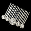 Rhodium Silver Clear Rhinestone Vintage Bridal Wedding Hair Comb 9948