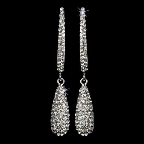 Earring 1026 Silver Clear