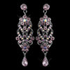 Antique Silver Amethyst Dangle Bridal Wedding Earrings E 1027