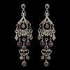 Antique Silver Amethyst AB Crystal Chandelier Bridal Wedding Earrings 1028