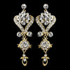 Beautiful Gold Clear Crystal Chandelier Bridal Wedding Earrings 1031