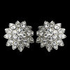 Silver Clear Rhinestone Bridal Wedding Hair Clip On Earring E 1055