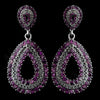 Antique Silver Amethyst Bridal Wedding Earrings 1056