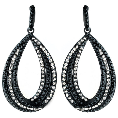 Black Clear on Black Earring Set 1058