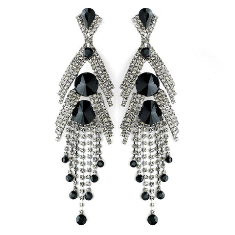 Silver Black Earring Set 1059